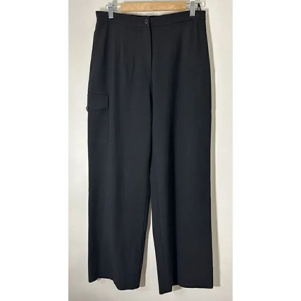 Talbots Women's Size 10P Black Stretch Pants with Cargo Pocket
